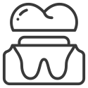 Icon representing same-day dental crowns, a quick and efficient solution for tooth restoration.