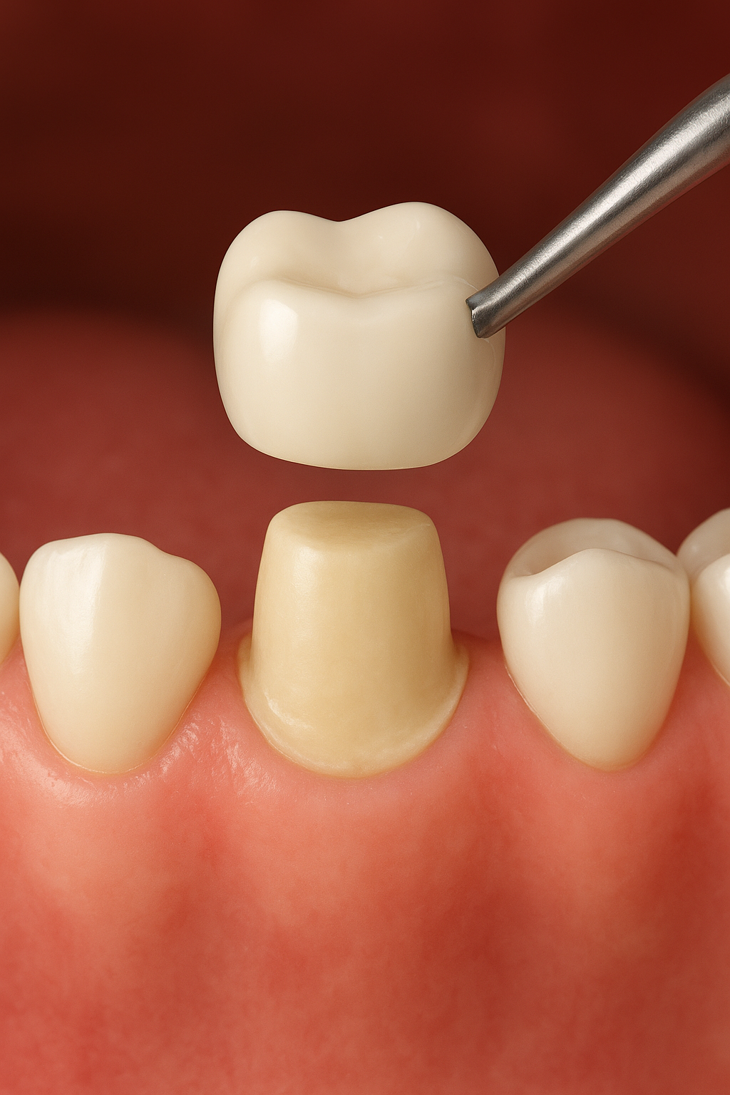 Dental crown placed on a prepared tooth in a Winchester, VA dental office