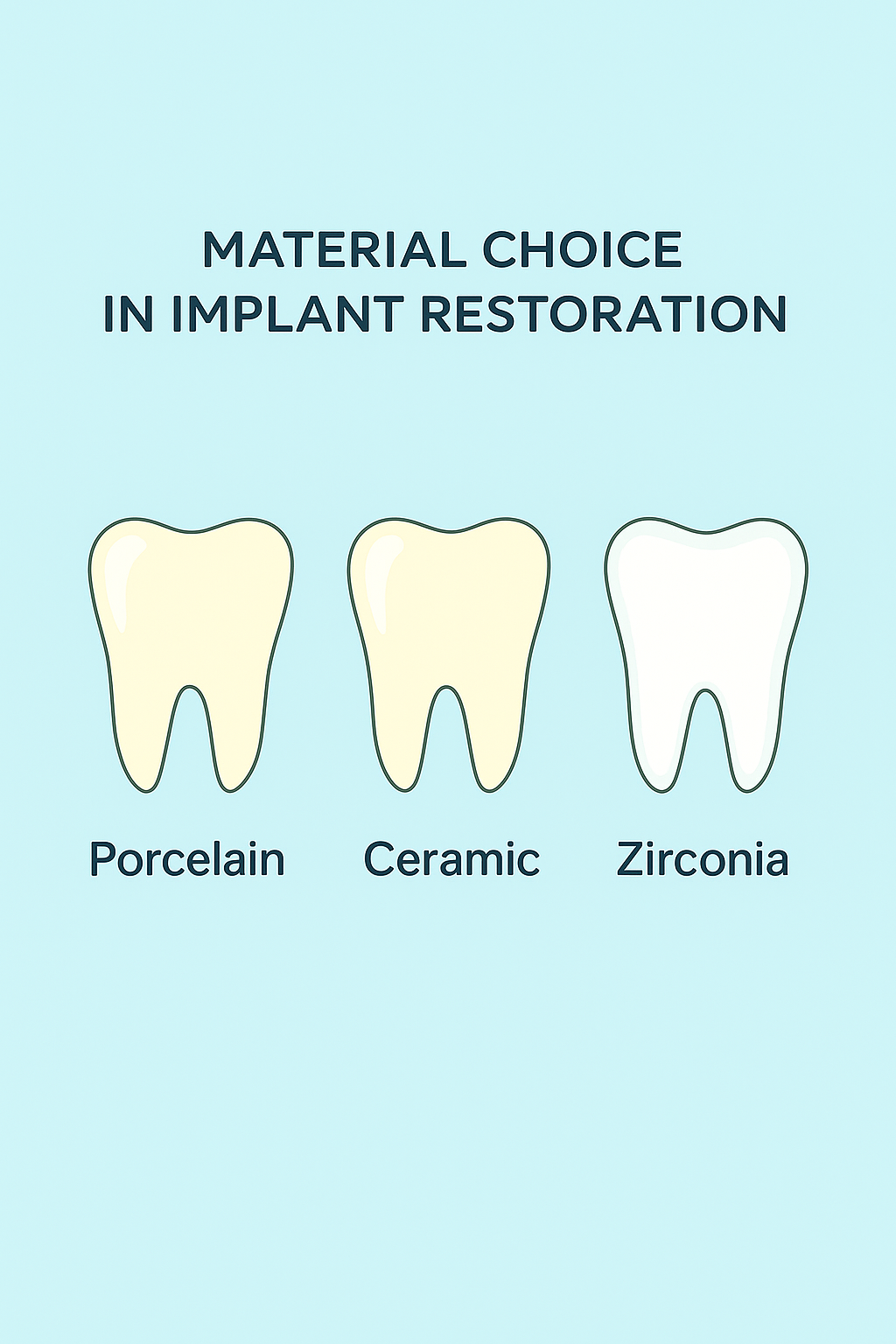 Illustration of a dentist customizing dental implant restorations on a computer screen with the text “Customizing Implant Restorations” displayed above.