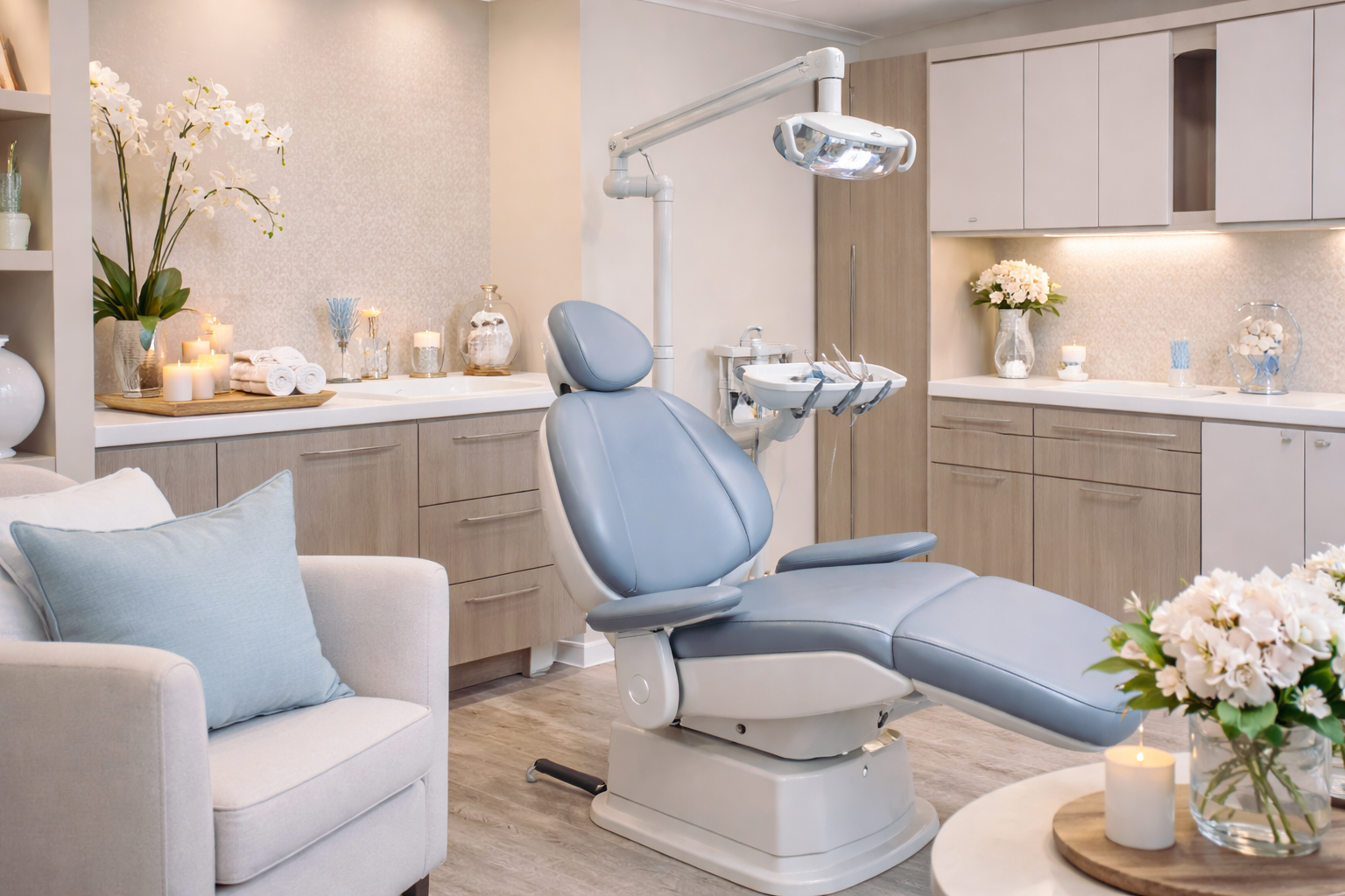 Spa-like dental office environment designed for comfort during sedation dental procedures in Winchester, VA